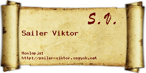 Sailer Viktor névjegykártya